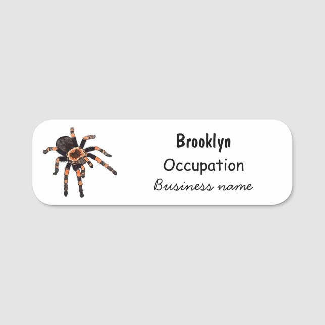 Etiqueta De Nome Imagem do desenho de Tarantula (Frente)