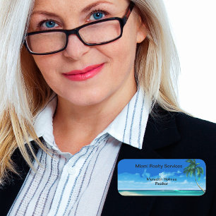 Etiqueta De Nome Imobiliário Costeiro de Praia Tropical