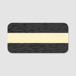 Etiqueta De Nome Impressão de Textura de Couro Negro