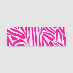 Etiqueta De Nome Impressão zebra rosa