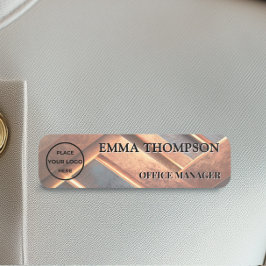 Etiqueta De Nome Industrial Chic Copper Facet Name Badge Custom 名札