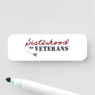 Etiqueta De Nome Irmãs do Orgulho Militar dos Veteranos Design