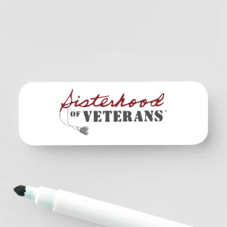 Etiqueta De Nome Irmãs do Orgulho Militar dos Veteranos Design