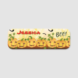 Etiqueta De Nome Jack O Lantern Pumpkin Patch Halloween