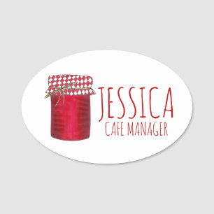 Etiqueta De Nome Jar de Jam Jelly Strawberry Preserva Canning