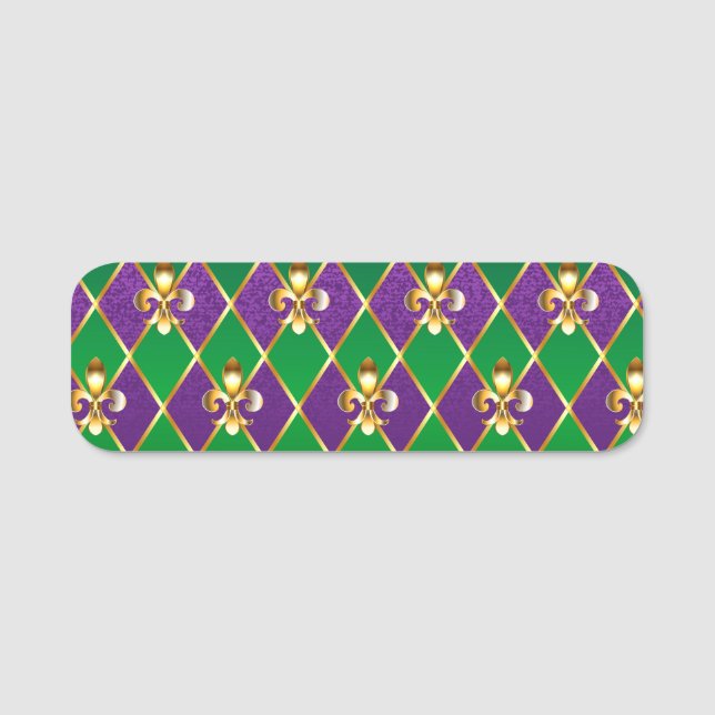 Etiqueta De Nome Jewelry Background Mardi Gras (Frente)