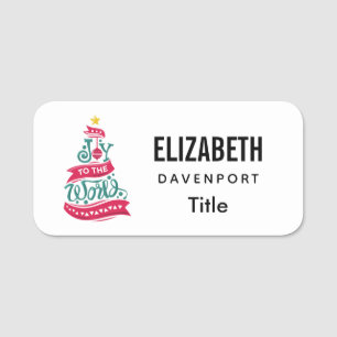 Etiqueta De Nome Joy para a tipografia das citações de Natal do Mun