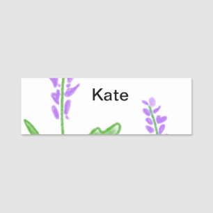 Etiqueta De Nome Lavanda roxa cor d'água floral adiciona nome texto