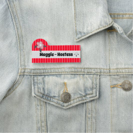 Etiqueta De Nome Lido Fluorescente Vermelho Fácil