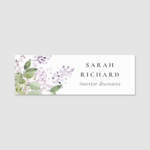 Etiqueta De Nome Lilac Cottage Garden Watercolor Bunch Floral