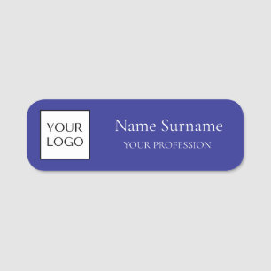 Etiqueta De Nome Logotipo Azul Marinho Promocional 