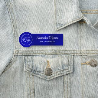 Etiqueta De Nome Logotipo Azul Real Escuro para a sua empresa