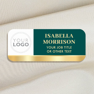 Etiqueta De Nome Logotipo clássico de empresa ID Gradação Dourada v