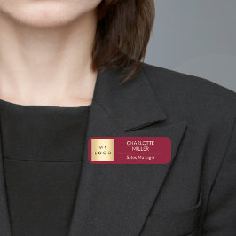 Etiqueta De Nome Logotipo comercial da Burgundy