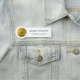 Etiqueta De Nome Logotipo comercial do nome simples do funcionário 