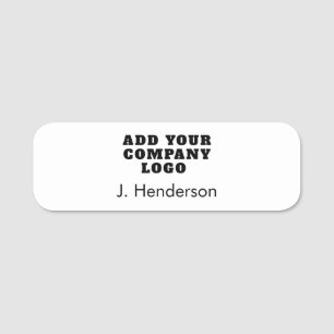 Etiqueta De Nome Logotipo comercial e funcionários modernos simples
