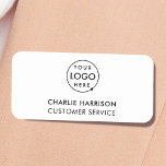 Etiqueta De Nome Logotipo comercial | Funcionarios de funcionários<br><div class="desc">Um simples modelo de negócios personalizado em um estilo moderno minimalista que pode ser facilmente atualizado com o logotipo da sua empresa, o nome do funcionário e o título ou departamento. Se você precisar de ajuda para personalizar este produto, entre em contato comigo usando o botão de mensagem abaixo e...</div>