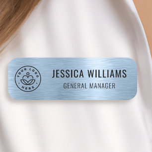 Etiqueta De Nome Logotipo comercial personalizado Faux Metálico esc