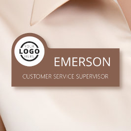 Etiqueta De Nome Logotipo comercial personalizado Nome castanho bás