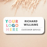 Etiqueta De Nome Logotipo Comercial Personalizado para Funcionários<br><div class="desc">Procurando nomes de etiqueta de marca para seus funcionários? Veja este Nome de etiqueta magnético de funcionários do logotipo comercial da empresa personalizada. Você pode adicionar seu logotipo e detalhes muito facilmente ou personalizar ainda mais usando a ferramenta design. Feliz branding!</div>