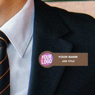 Etiqueta De Nome Logotipo corporativo ou Pedra marrom fotográfica p