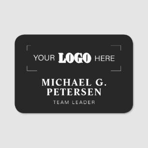 Etiqueta De Nome Logotipo corporativo profissional funcionário pret