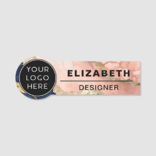 Etiqueta De Nome Logotipo da empresa Agregado por Blush de marinho 