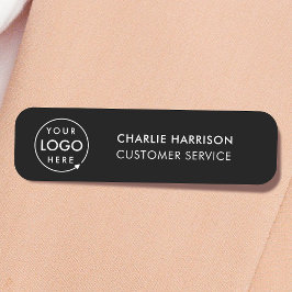 Etiqueta De Nome Logotipo da empresa | Funcionarios Preto para Func