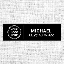 Etiqueta De Nome Logotipo da empresa moderna preto