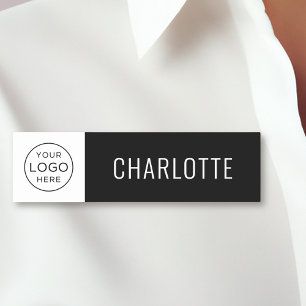 Etiqueta De Nome Logotipo da empresa personalizado preto
