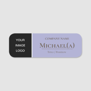 Etiqueta De Nome LOGOTIPO DA lavanda Violet Purple & Black Modern C