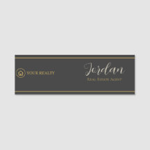 Logotipo de Agente Imobiliário Charcoal Gold Funci