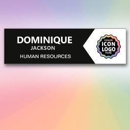 Etiqueta De Nome Logotipo de Cor Negrito Identificação de Funcionár