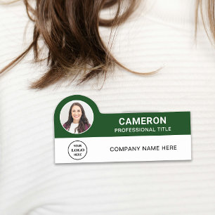 Etiqueta De Nome Logotipo de Empresa de Foto Moderna Verde Escuro p