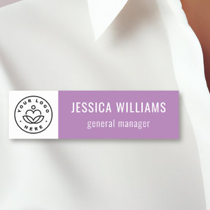 Etiqueta De Nome Logotipo de Empresa Personalizado Roxo Funcionário