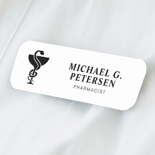 Etiqueta De Nome logotipo de farmácia farmacêutico médico