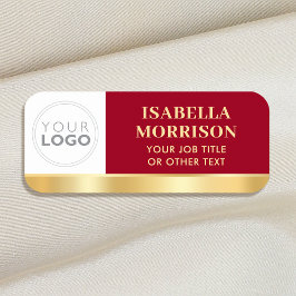 Etiqueta De Nome Logotipo de Funcionário Personalizado Vermelho Dou