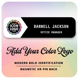 Etiqueta De Nome Logotipo de negócios de cores preto e branco cláss