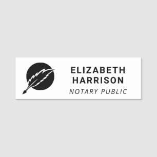 Etiqueta De Nome Logotipo de Notário Público