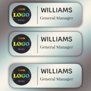 Etiqueta De Nome Logotipo de texto personalizado Prata de negócios