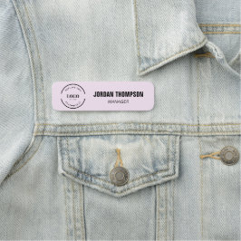 Etiqueta De Nome Logotipo empresarial rosa personalizado ID do func