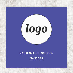 Etiqueta De Nome Logotipo Funcionário Equipe Azul Cobalto Magnético
