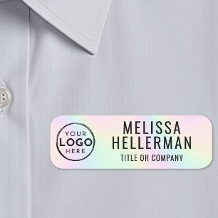 Etiqueta De Nome Logotipo Holográfico Falso Personalizado para Empr