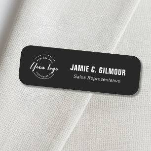 Etiqueta De Nome Logotipo Magnético de Empresa Personalizada Preto