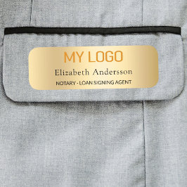Etiqueta De Nome Logotipo magnético do negócio ouro empregado