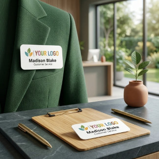 Etiqueta De Nome Logotipo Moderno da Empresa Personalizado Crachá d