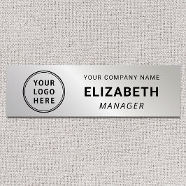 Etiqueta De Nome Logotipo Moderno de Empresa Prata
