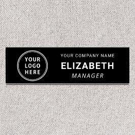 Etiqueta De Nome Logotipo Moderno de Empresa Preto