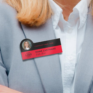 Etiqueta De Nome Logotipo para ID de foto Na moda Vermelho Espetacu