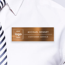 Etiqueta De Nome Logotipo Personalizado Cobre Marrom Profissional E